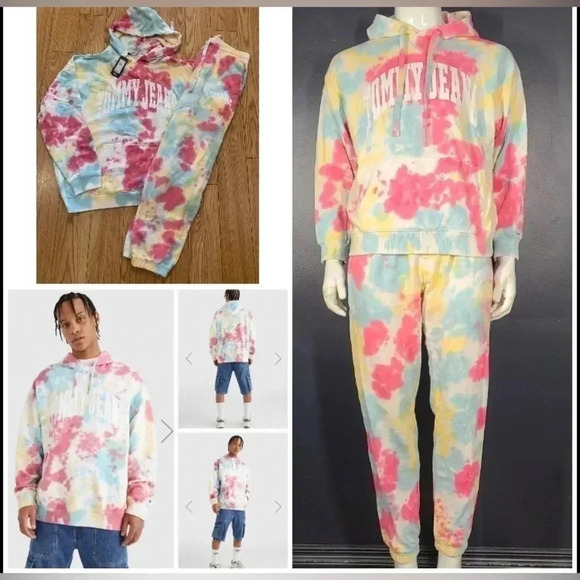 NEW TOMMY HILFIGER  TIE DYE TRACKSUIT M - Picture 1 of 12